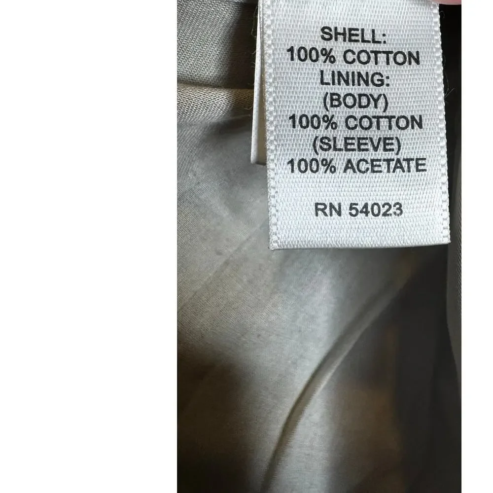 2008 Banana Republic Classic Khaki Cotton Trench Coat Belted Petite XS